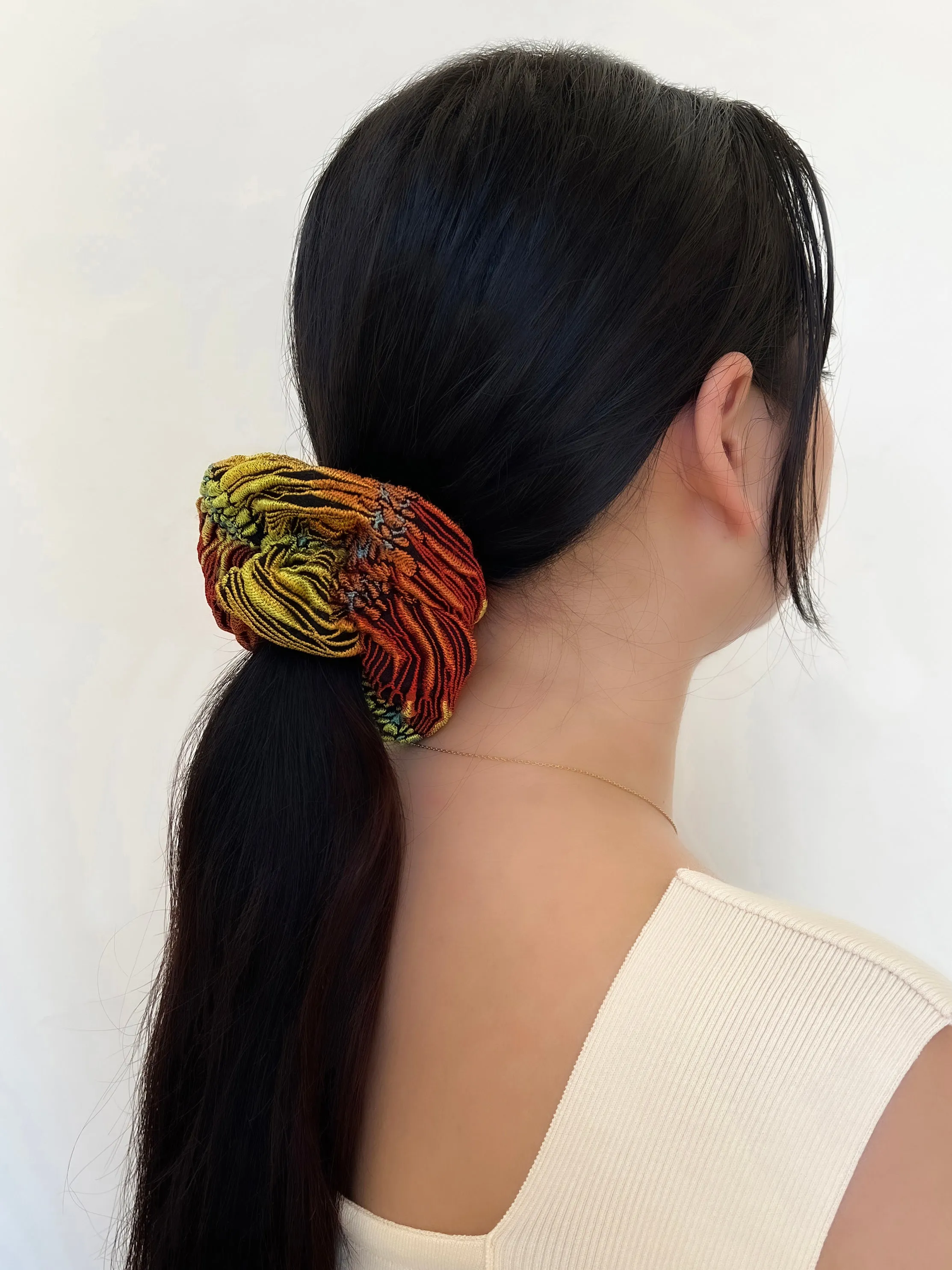 Brocade Medium Orange Scrunchie