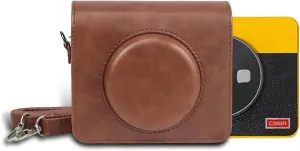 C300R Case, Protective Case for Kodak Mini Shot 3 Retro 2-in-1 Camera/Portable Instant Printer Vintage PU Leather Carrying Bag with Shoulder Strap