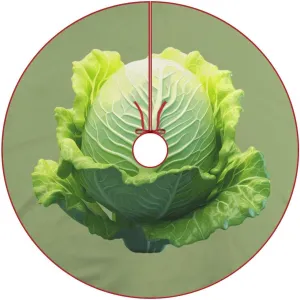 Cabbage Christmas Tree Skirt Xmas Tree Mat for Christmas Holiday Party Decorations 48"x48"