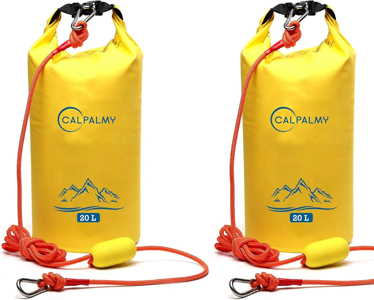 CALPALMY 20L Dry Bags 2-in-1 Sand Anchor Bag (1PCs or 2PCs), PWC Sand Bag Anchor for Small Boats Jetski Power Watercrafts Canoes and Kayaks, Waterproof Dry Bag for Water Sports, Camping, Hiking