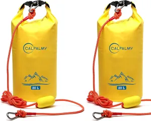CALPALMY 20L Dry Bags 2-in-1 Sand Anchor Bag (1PCs or 2PCs), PWC Sand Bag Anchor for Small Boats Jetski Power Watercrafts Canoes and Kayaks, Waterproof Dry Bag for Water Sports, Camping, Hiking