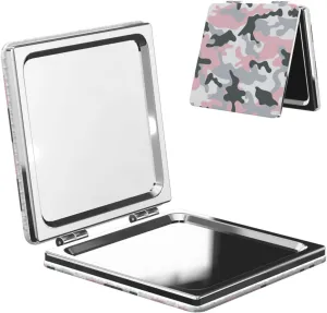 Camouflage Gray Pink Navy Blue Women Small Makeup Mirror Portable Pocket Cosmetic Mirror for Travel