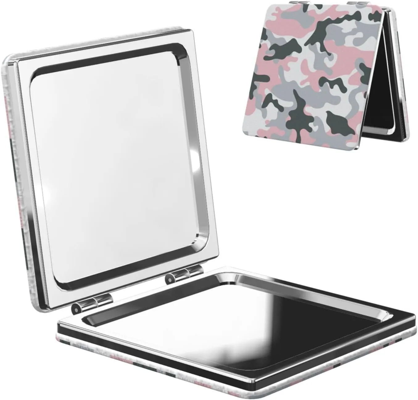 Camouflage Gray Pink Navy Blue Women Small Makeup Mirror Portable Pocket Cosmetic Mirror for Travel