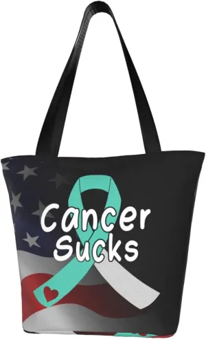 Cancer Sucks Cervical Cancer Awareness Fashion Shoulder Bag Large Capacity For Man Or Woman
