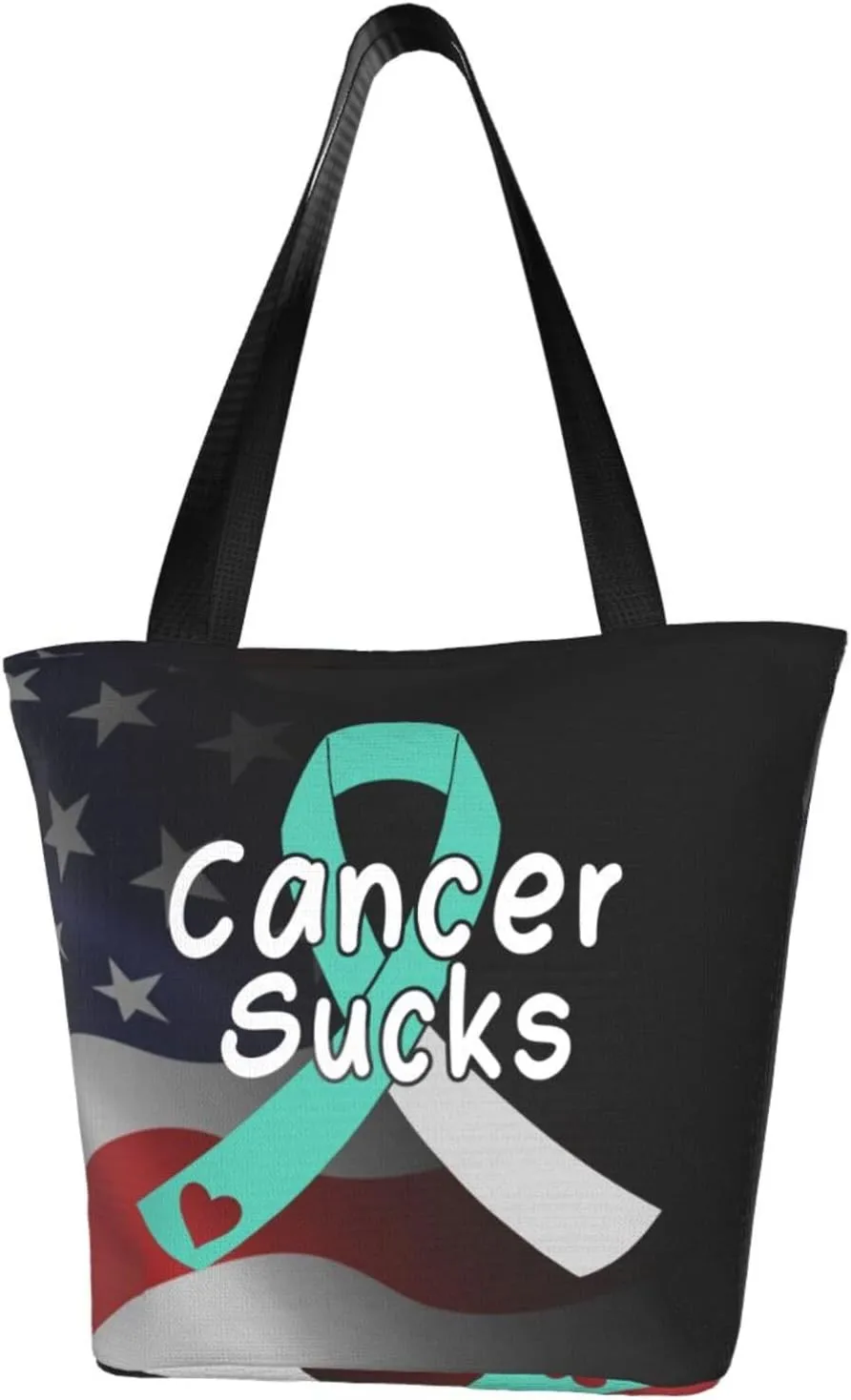 Cancer Sucks Cervical Cancer Awareness Fashion Shoulder Bag Large Capacity For Man Or Woman