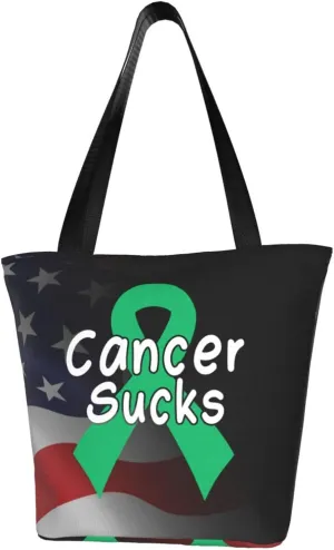 Cancer Sucks Liver Cancer Awareness Fashion Shoulder Bag Large Capacity For Man Or Woman
