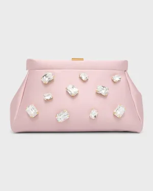 Cannes Embellished Satin Clutch Bag