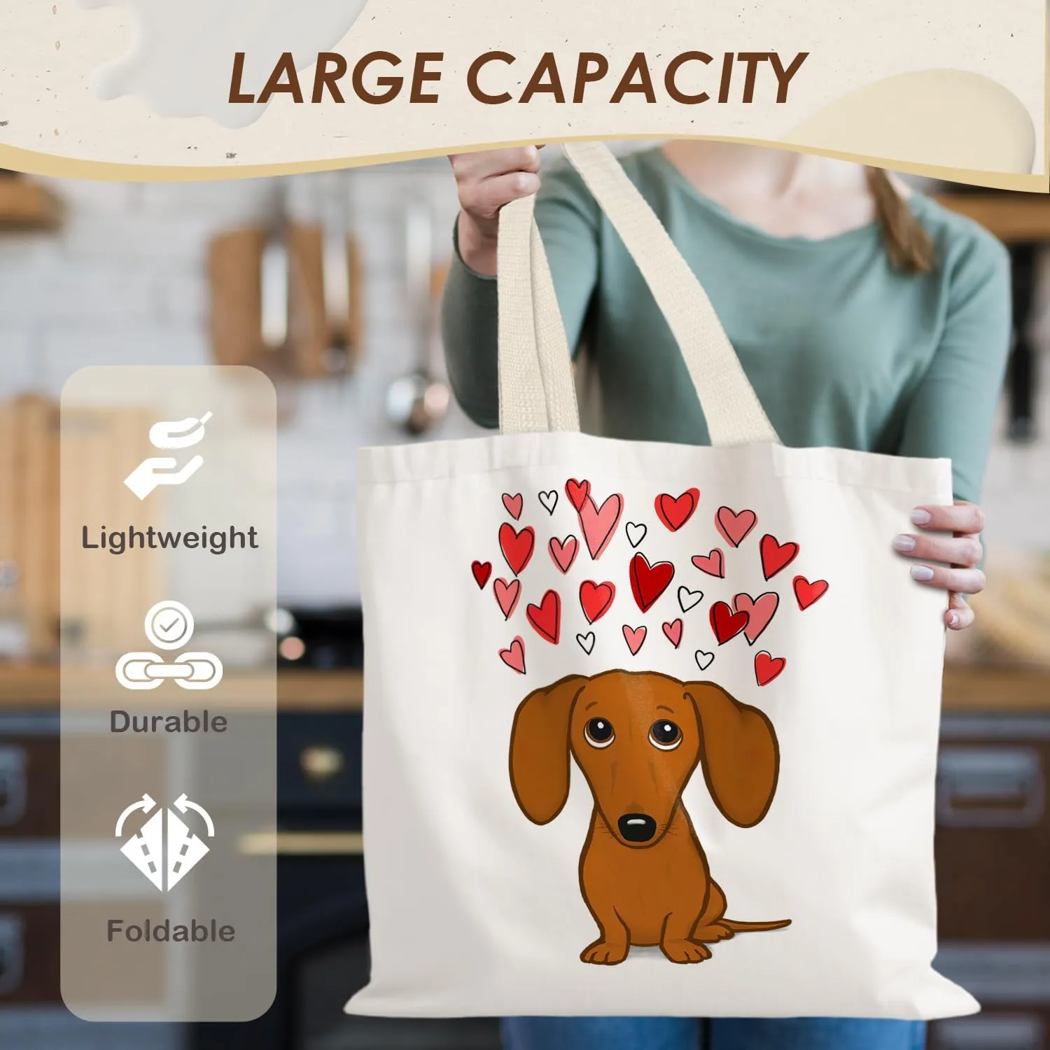 Canvas Tote Bag Aesthetic,Zoon Cow Dog Cat Tote Bag,Gifts for Women Canvas Tote Bags