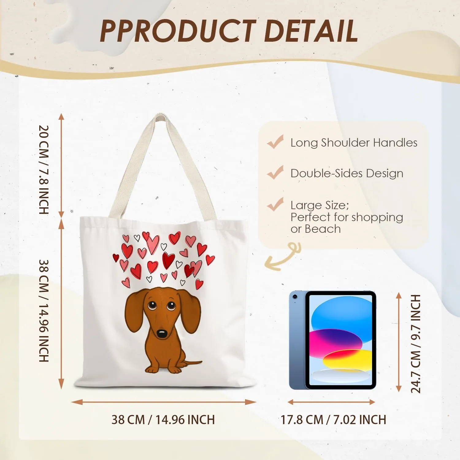 Canvas Tote Bag Aesthetic,Zoon Cow Dog Cat Tote Bag,Gifts for Women Canvas Tote Bags