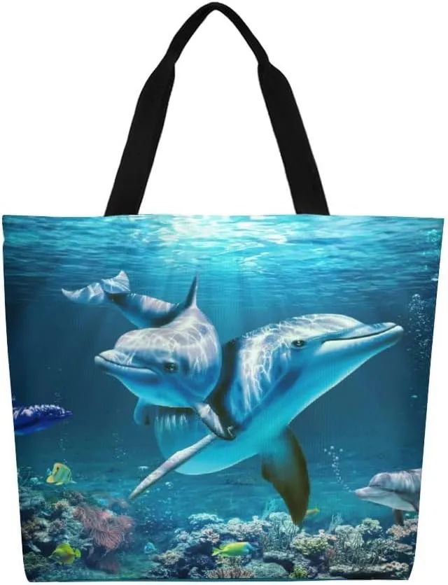 Canvas Tote Bag Large Women Casual Shoulder Bag Handbag Reusable Beach Shopping Grocery Bag For Outdoors
