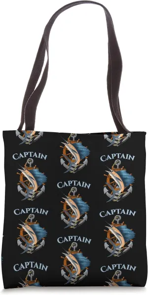 Captain Swordfish Marlin Sailfish Deep Sea Fishing Anchor Tote Bag