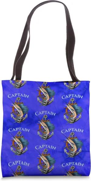 Captain Swordfish Marlin Sailfish Deep Sea Fishing Anchor Tote Bag