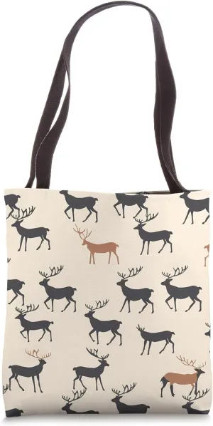Caribou Minimalist Animal Wildlife Pattern Tote Bag