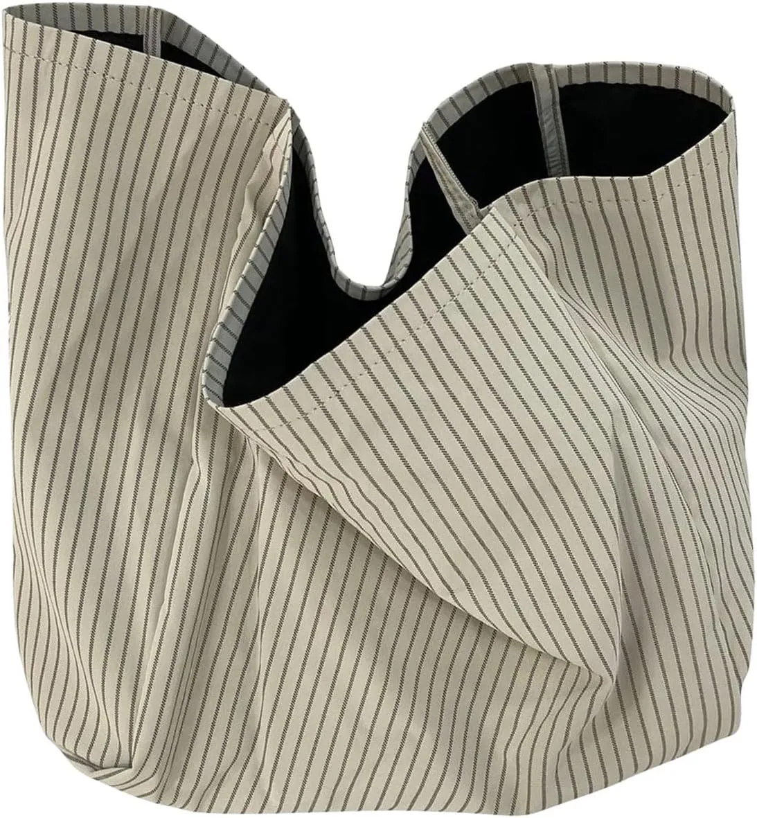 Casual Striped Large Tote Bag for Women Reusable Grocery Shopping Shoulder Bags Beach Work, Off White