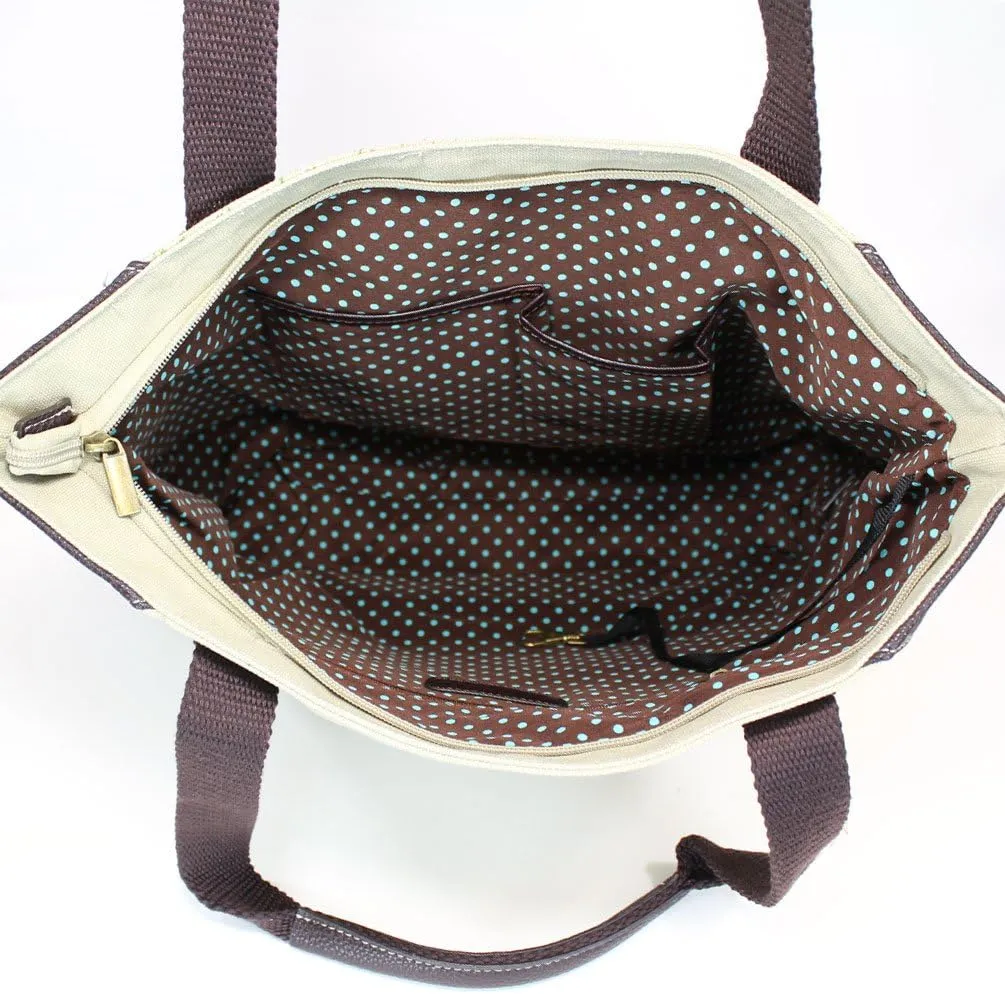 Chala Safari Forest Canvas Handbags Collection (Large Tote 912) (Black Bear)