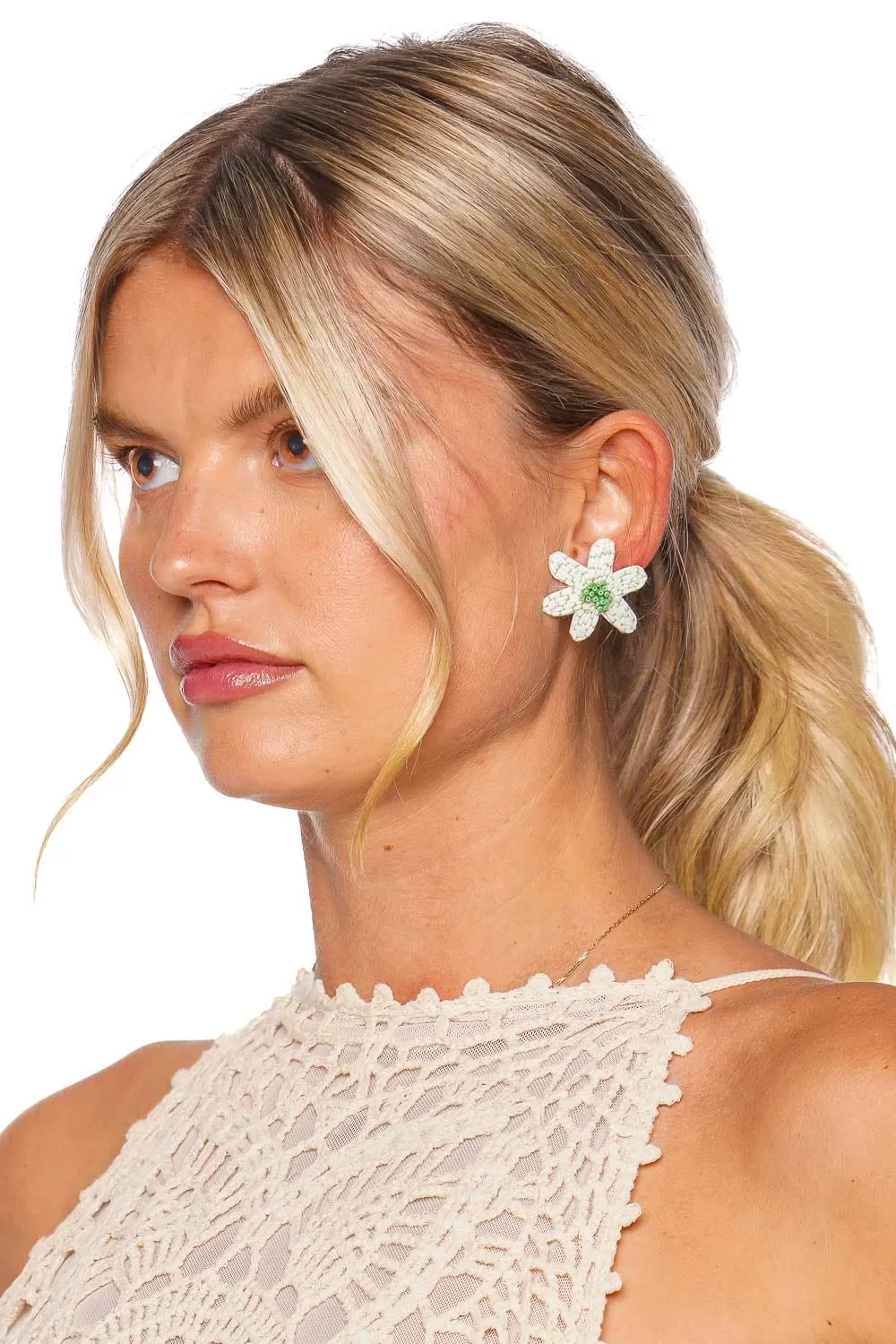 Charlie Floral Beaded Stud Earrings