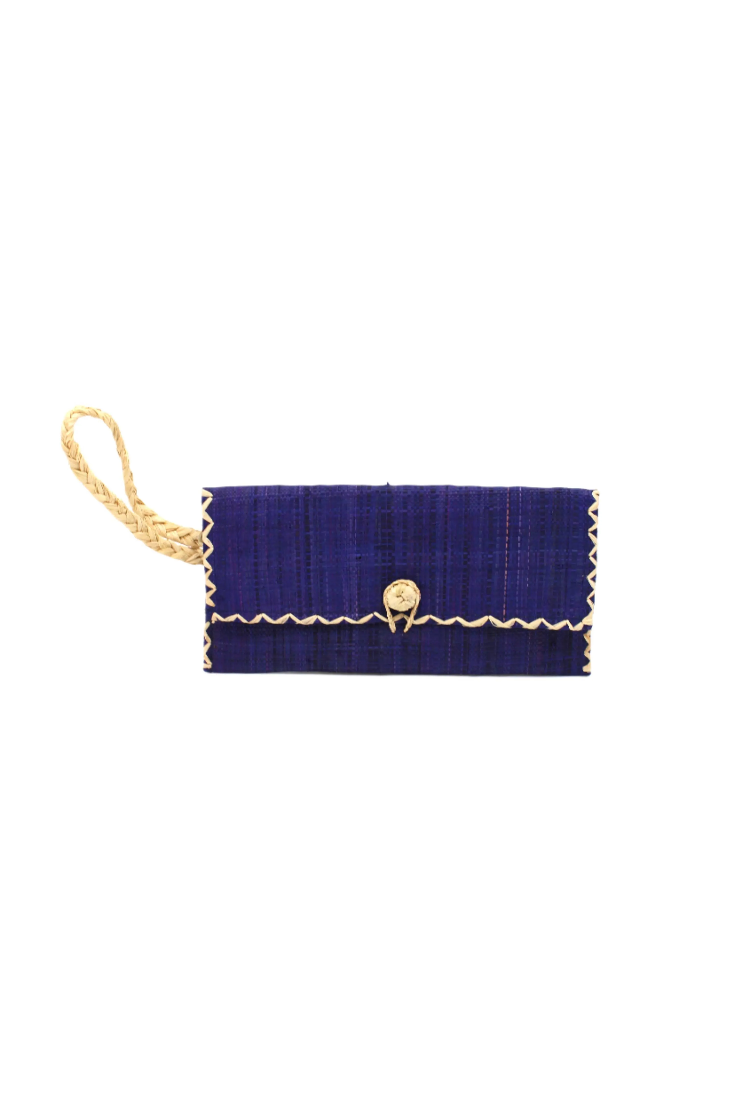 ChiChi Straw Clutch Wristlet Bag: Teal