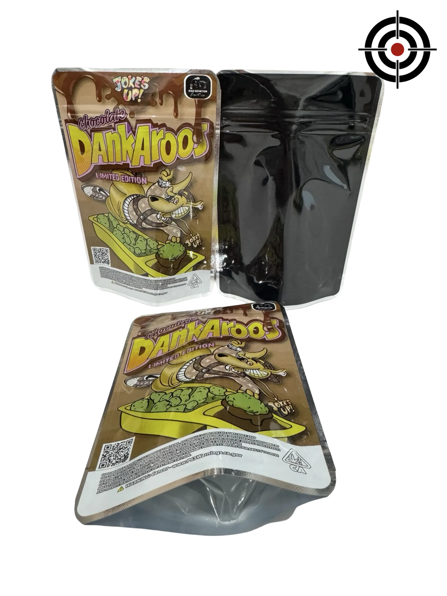 Chocolate Dankaroos (Retro) Mylar Bags 3.5g Jokes Up (Only $0.21 Each)