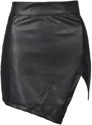 Choies Women Feather Mid Waist Black Mini A-line Skirt