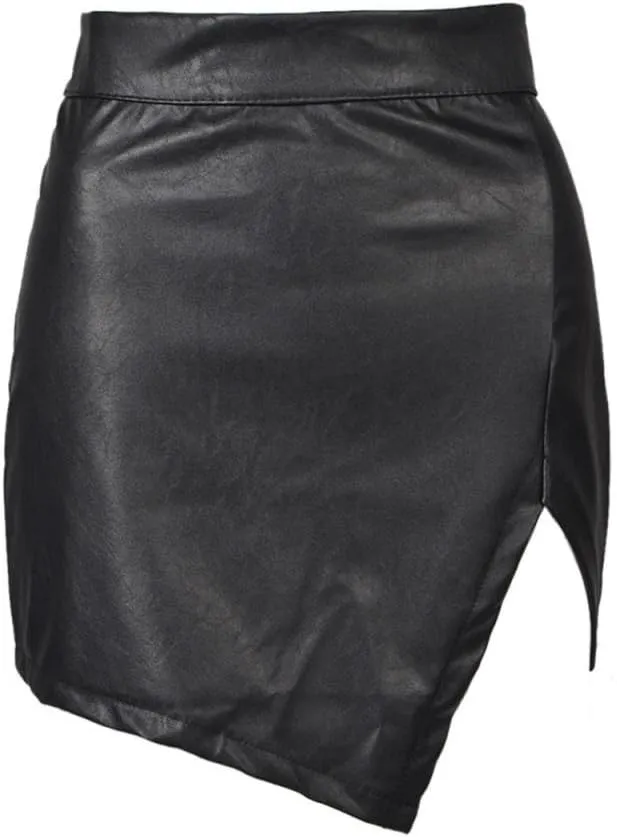 Choies Women Feather Mid Waist Black Mini A-line Skirt