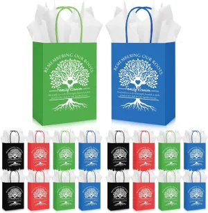 Cholemy 25 Sets Family Reunion Gift Bags with Handles and Tissue Paper Family Reunion Party Favors Kraft Treat Bags Remembering Our Roots Gift Ideas Gathering Party Decorations