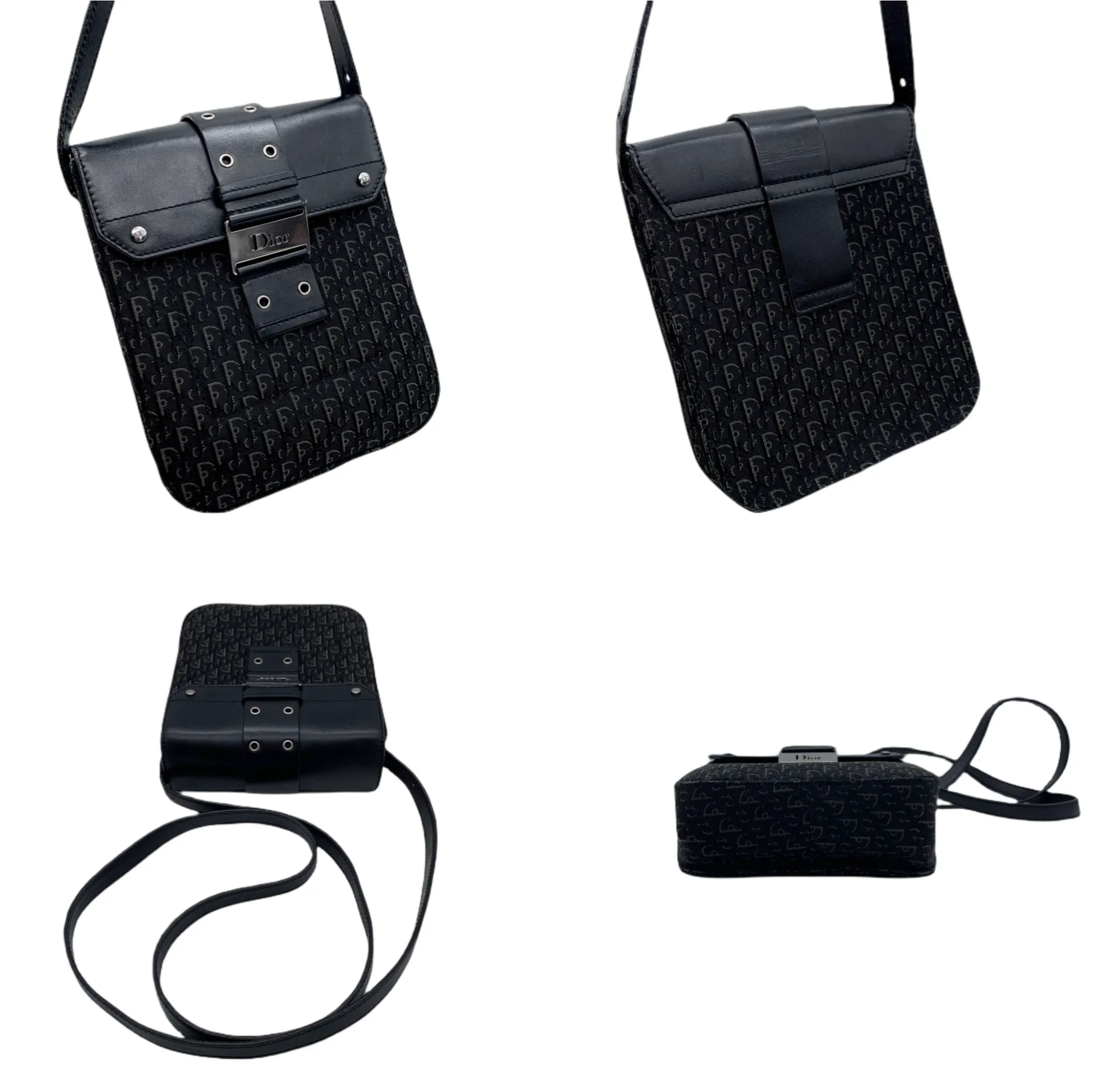 Christian Dior Columbus Trotter Mini Boston 20Cm Navy Canvas Ghw