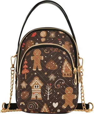 Christmas Gingerbreads House Crossbody Bags for Women Crossbody Wallet Purse Cell Phone Bag with Chain Strap for Women Travel