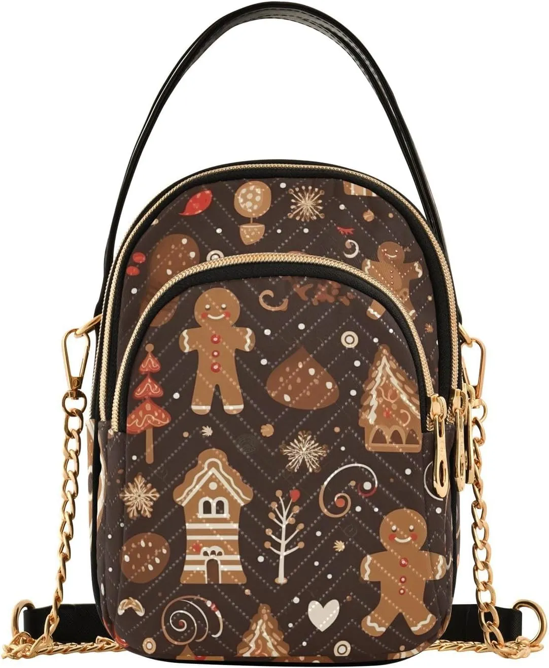 Christmas Gingerbreads House Crossbody Bags for Women Crossbody Wallet Purse Cell Phone Bag with Chain Strap for Women Travel
