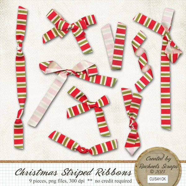 Christmas Striped Ribbons