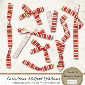 Christmas Striped Ribbons