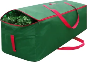 Christmastree Storage Bag - Fits Up to Tall 7.5 ft Artificial Tree - Xmastree Box with Double Zippers and Reinforced Handles - Extra Large Storage Container for Trees and Decorations - Green