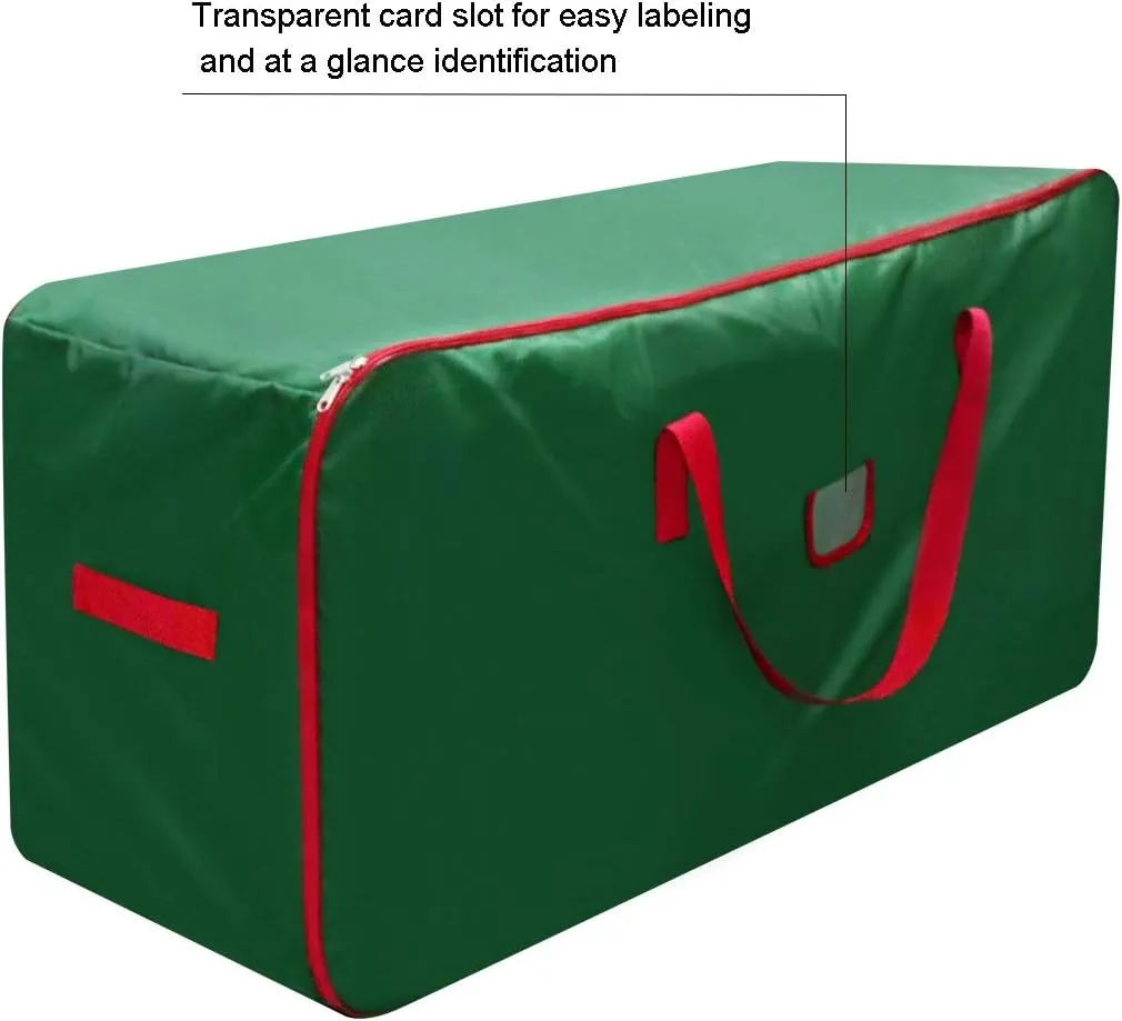 Christmastree Storage Bag - Fits Up to Tall 7.5 ft Artificial Tree - Xmastree Box with Double Zippers and Reinforced Handles - Extra Large Storage Container for Trees and Decorations - Green
