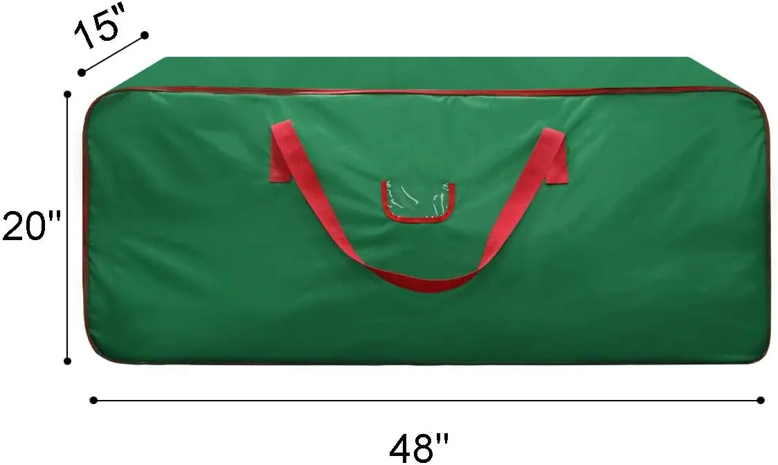 Christmastree Storage Bag - Fits Up to Tall 7.5 ft Artificial Tree - Xmastree Box with Double Zippers and Reinforced Handles - Extra Large Storage Container for Trees and Decorations - Green