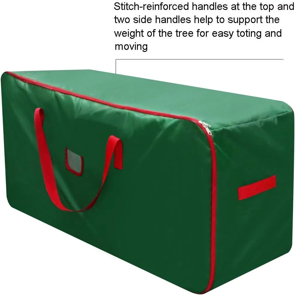 Christmastree Storage Bag - Fits Up to Tall 7.5 ft Artificial Tree - Xmastree Box with Double Zippers and Reinforced Handles - Extra Large Storage Container for Trees and Decorations - Green
