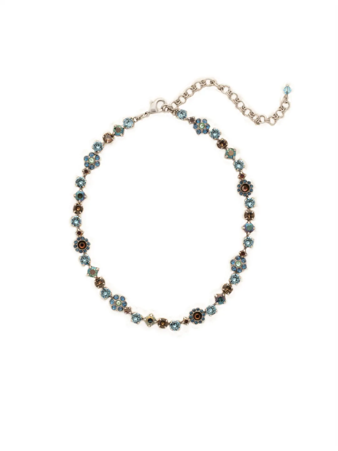 Classic Floral Tennis Necklace - NBE2ASBBR