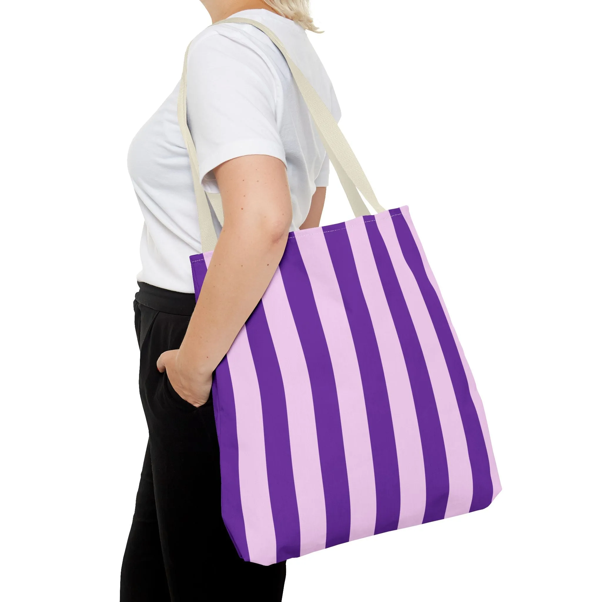 Classic Tote - Purple & Pink Stripes