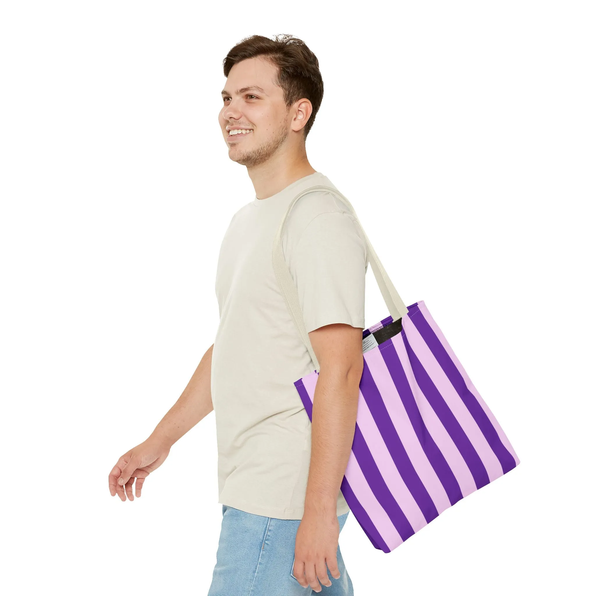 Classic Tote - Purple & Pink Stripes