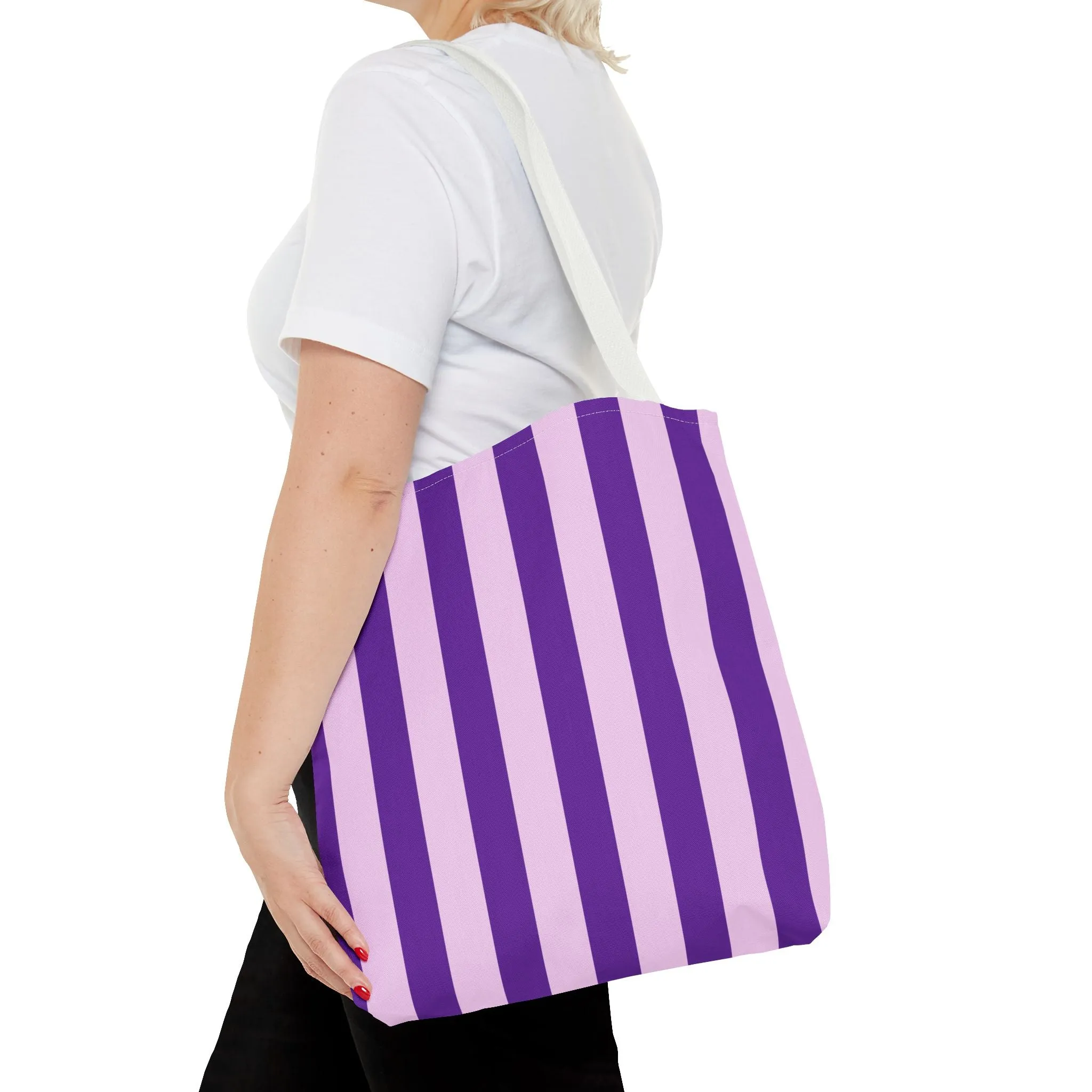 Classic Tote - Purple & Pink Stripes