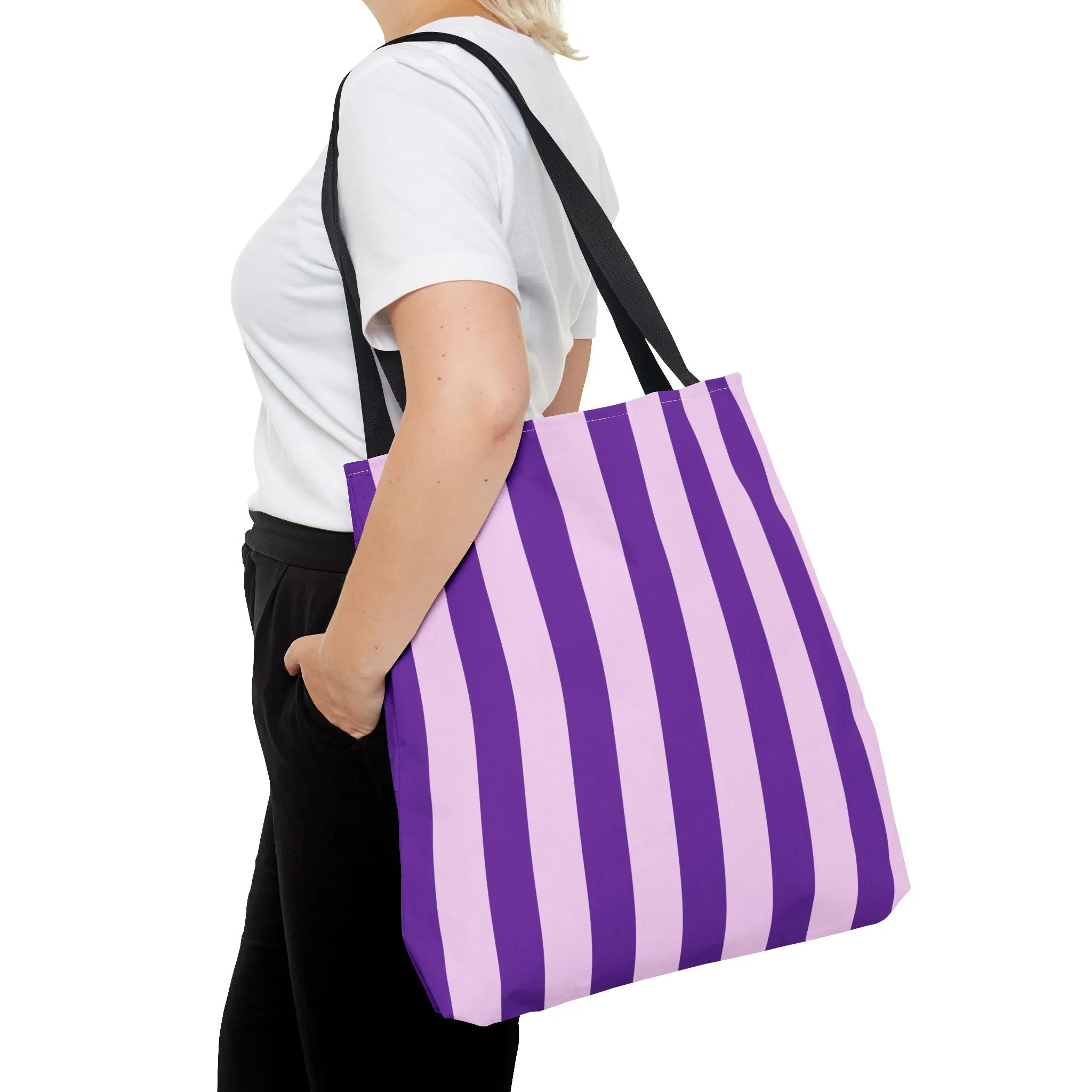 Classic Tote - Purple & Pink Stripes