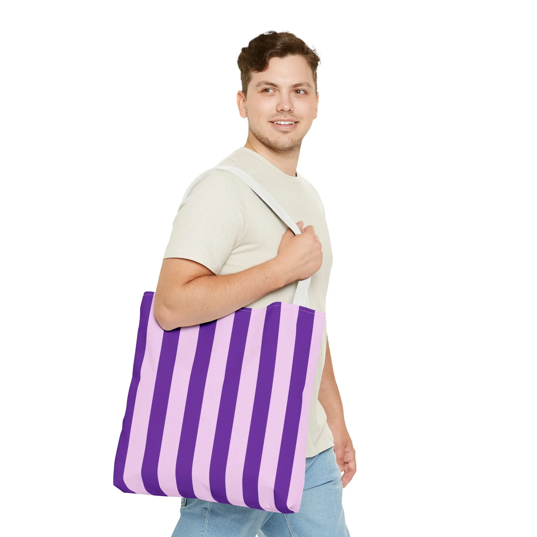 Classic Tote - Purple & Pink Stripes