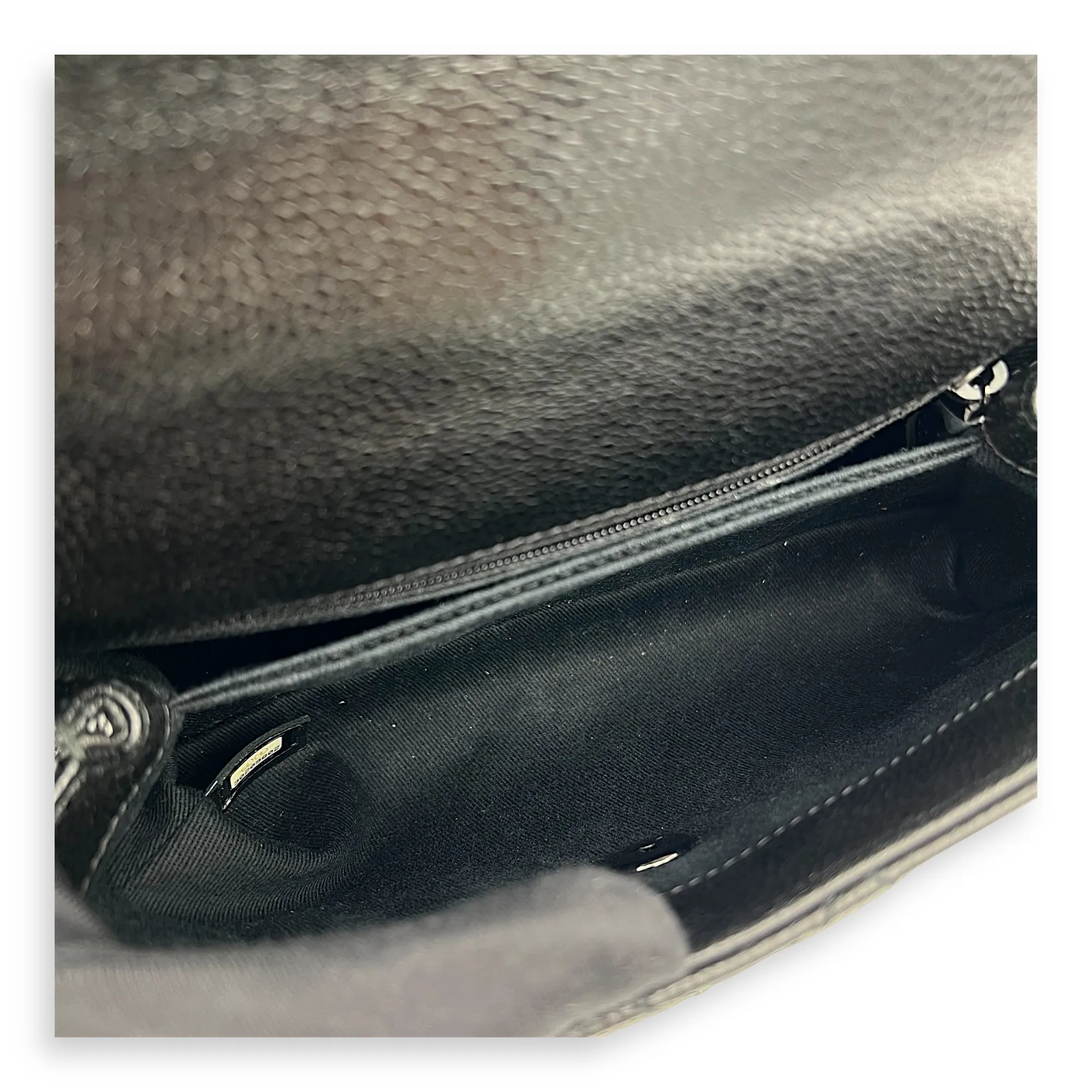 Coco Mini So Black Top Handle Bag in Caviar Leather, Gunmetal hardware