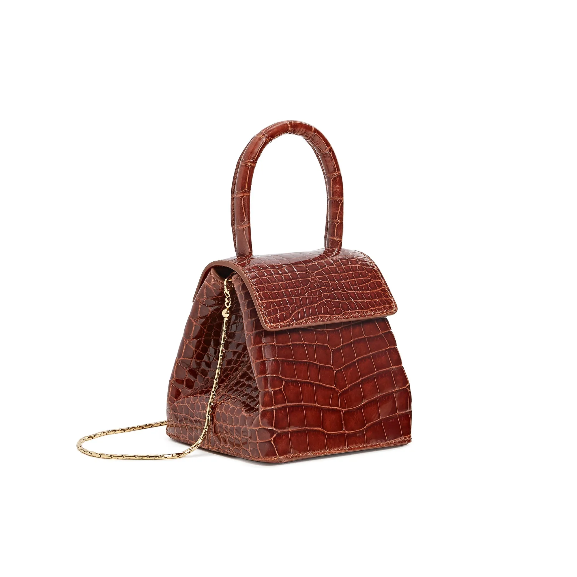 Cognac Crocodile Mini Liza