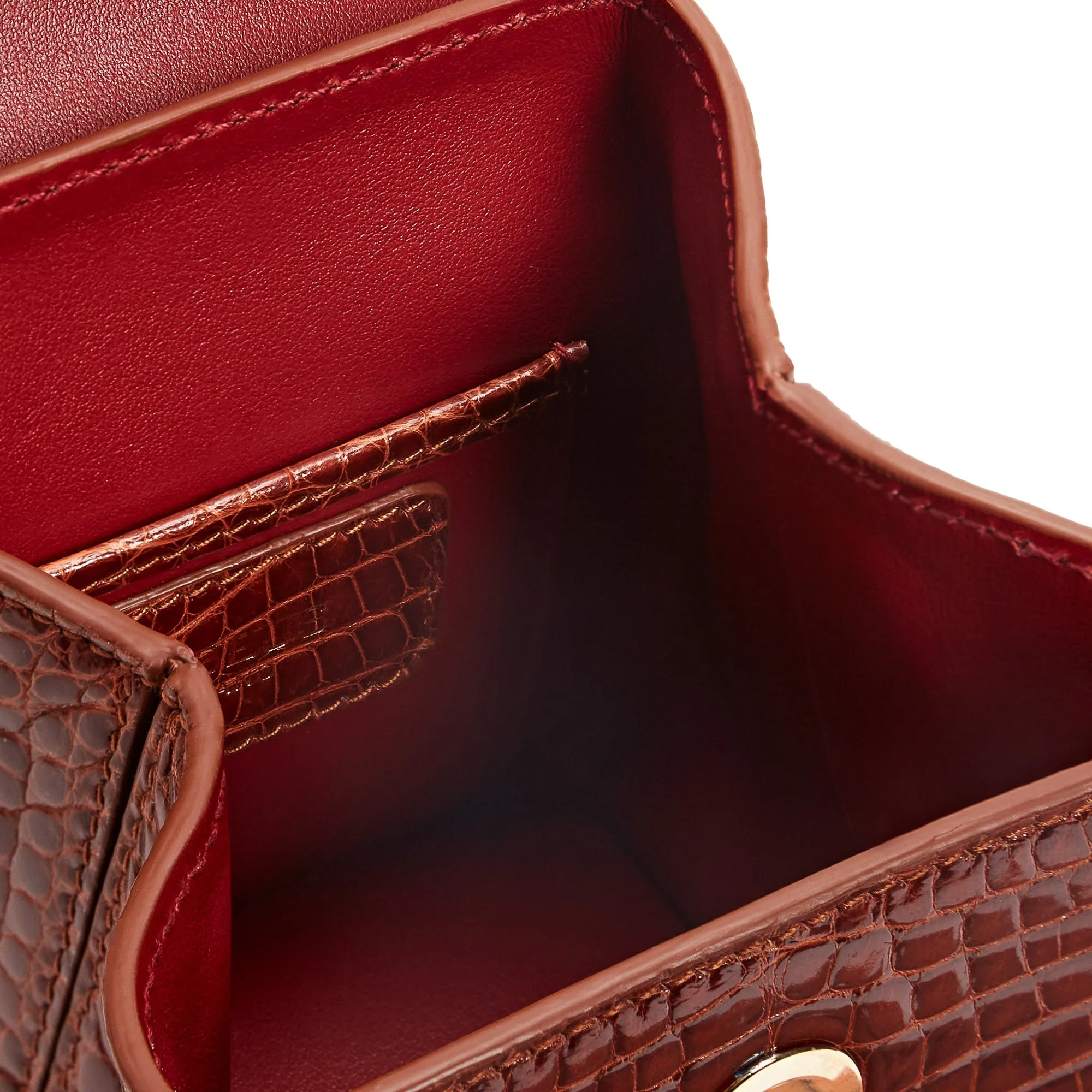 Cognac Crocodile Mini Liza