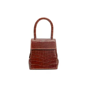 Cognac Crocodile Mini Liza