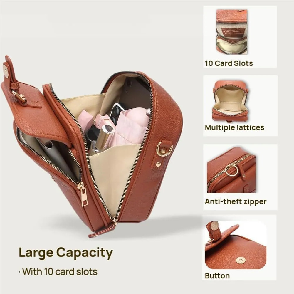 Collaboraten1 Crossbody Bag, Urvashi Crossbody Leather Bag, Retro Double-Layer Large Capacity Mini Anti Theft Bags