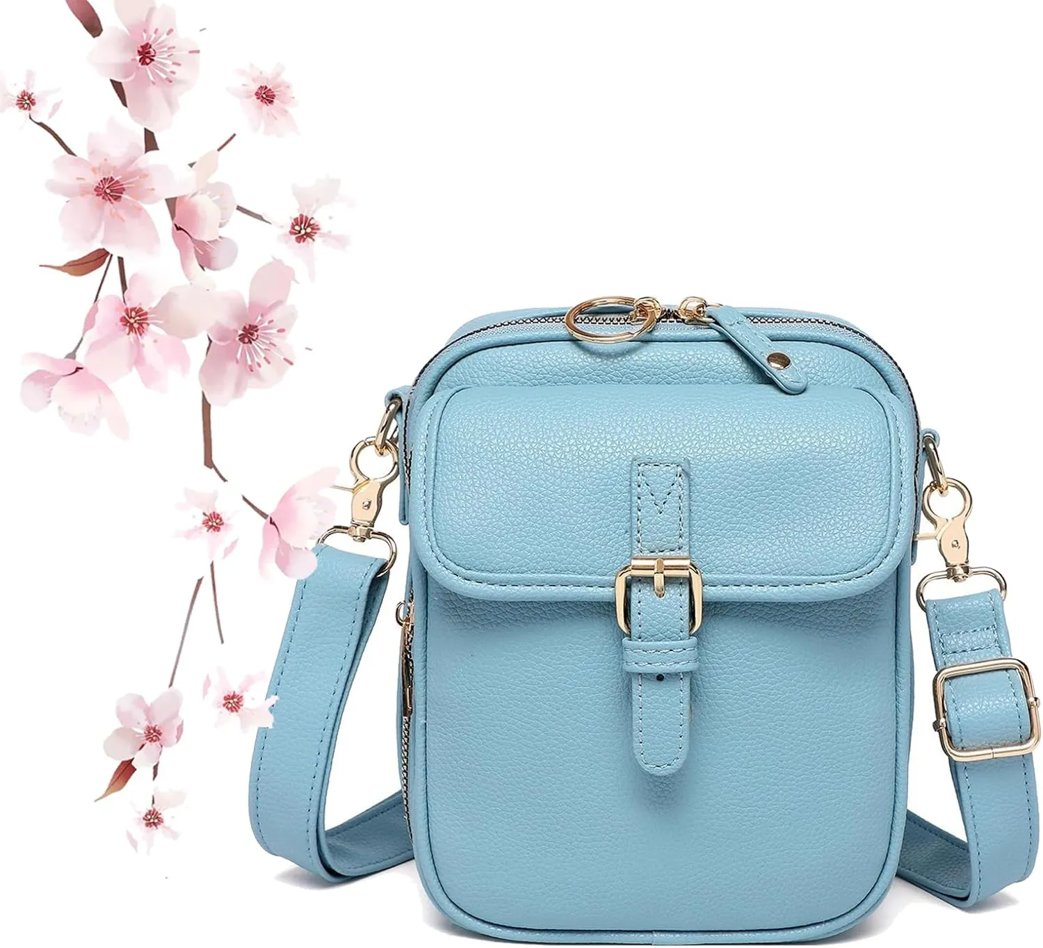 Collaboraten1 Crossbody Leather Bag, Urvashi Retro Double Layer Large Capacity Mini Crossbody Bags
