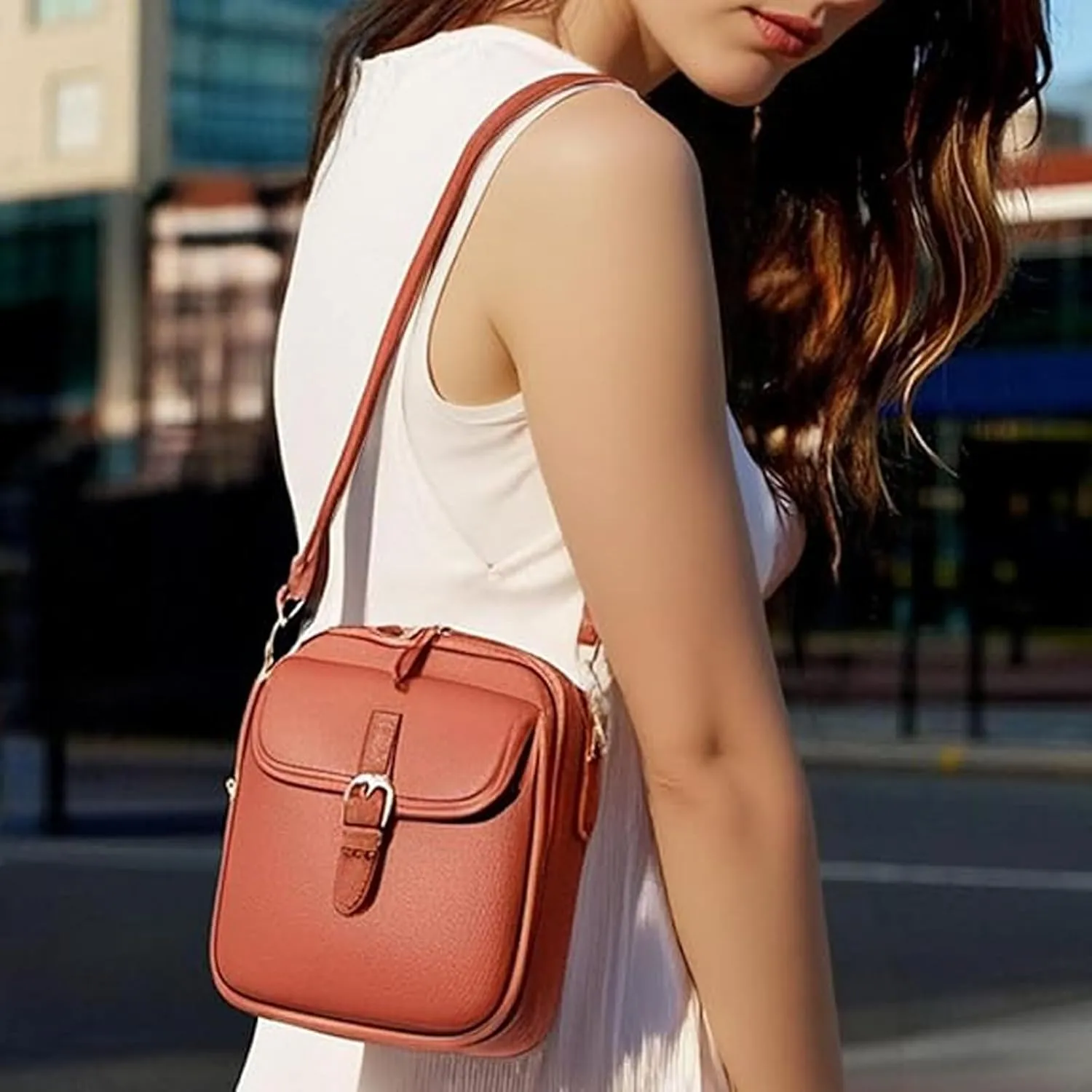 Collaboraten1 Crossbody Leather Bag,UrvashiCrossbody Bag,UrvashiVintage Double Layer Large Capacity Mini Cross Body Bags