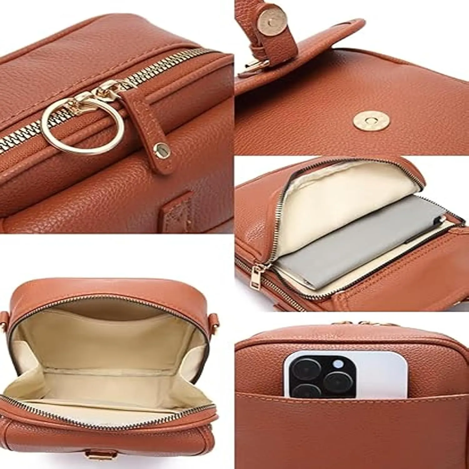 Collaboraten1 Crossbody Leather Bag,UrvashiCrossbody Bag,UrvashiVintage Double Layer Large Capacity Mini Cross Body Bags