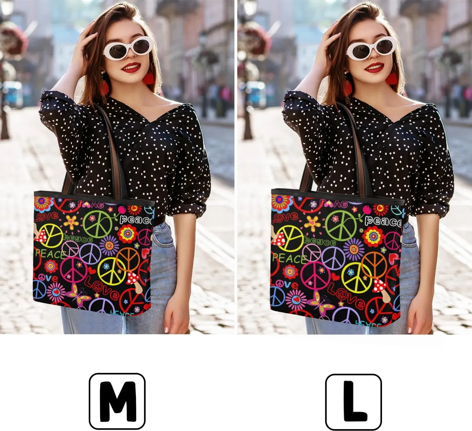 Color Peace Pattern Tote Bag for Women Womens Handbags Tote Bags for Travel Beach Gym