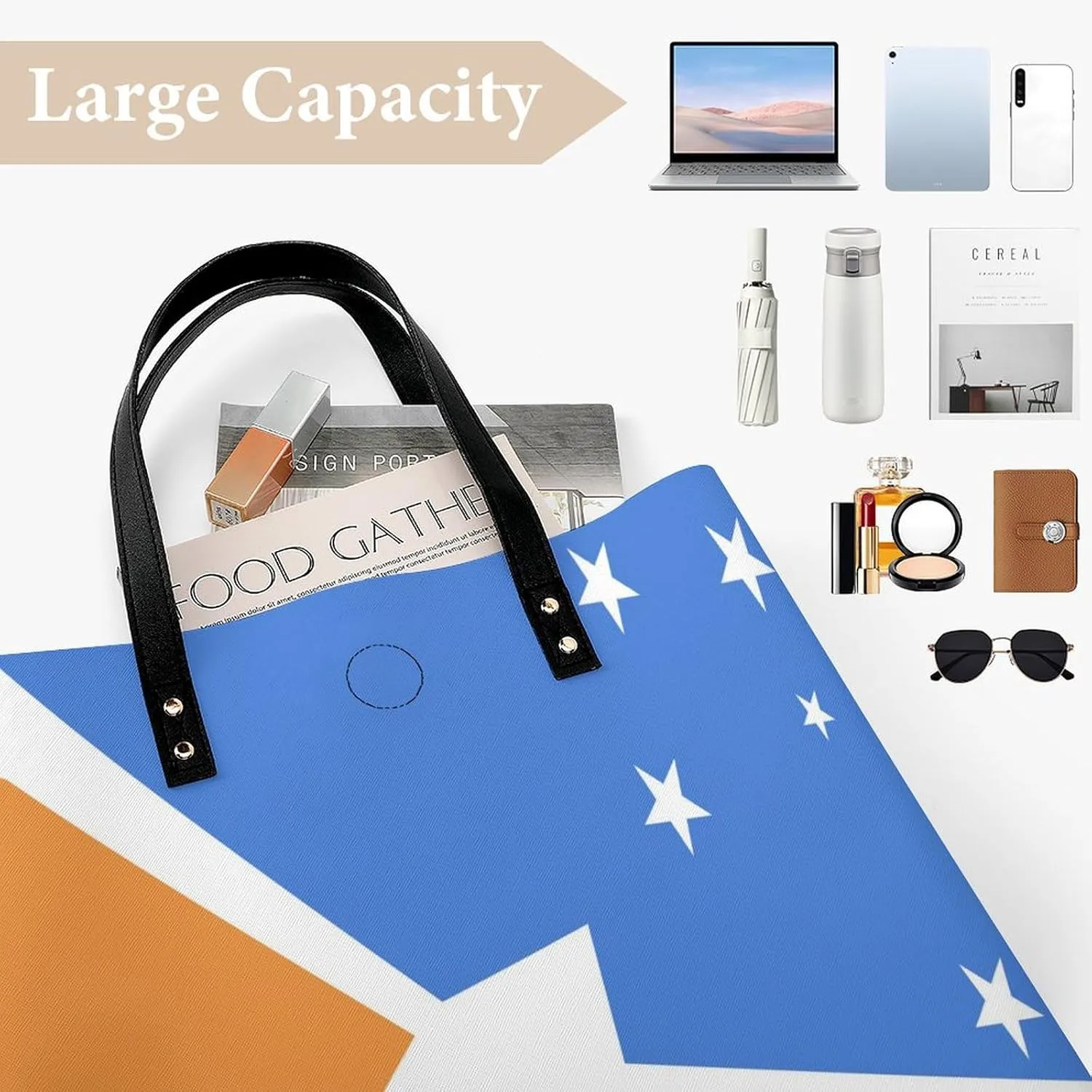 Comoros Flag Women's Tote Handbag Stylish and Spacious Leather Bag for Daily Use